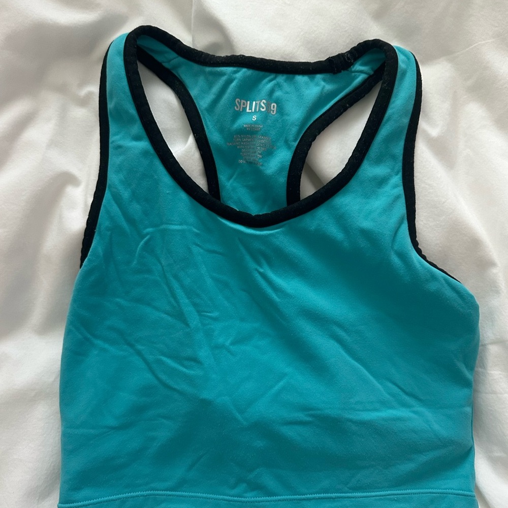 Splits59 Aqua and Black Sports Bra